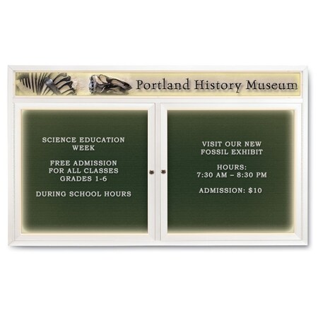 United Visual Products Indoor Enclosed Combo Board, 42"x32", Gold Frame/Burgundy & Keylime UVCB4232G-BURGUN-KEYLIME